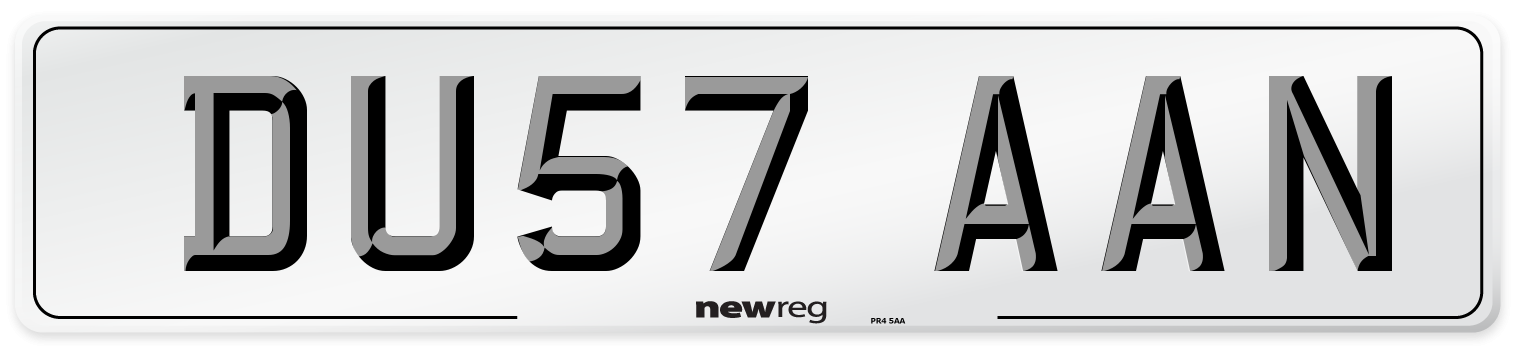DU57 AAN Number Plate from New Reg